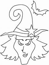 Halloween Coloring Pages Witch Color Colouring Drawing Template Kids Clipart Simple Face Witches Print Templates Pdf Fun Children Drawings Ws sketch template
