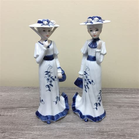 vintage porcelain lady figurine statues mccameron sons etsy