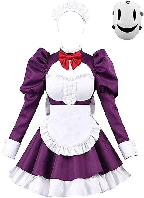 Tenkuu Shinpan Maid Fuku Kamen Cosplay Costume Purple Maid Dress Outfit
