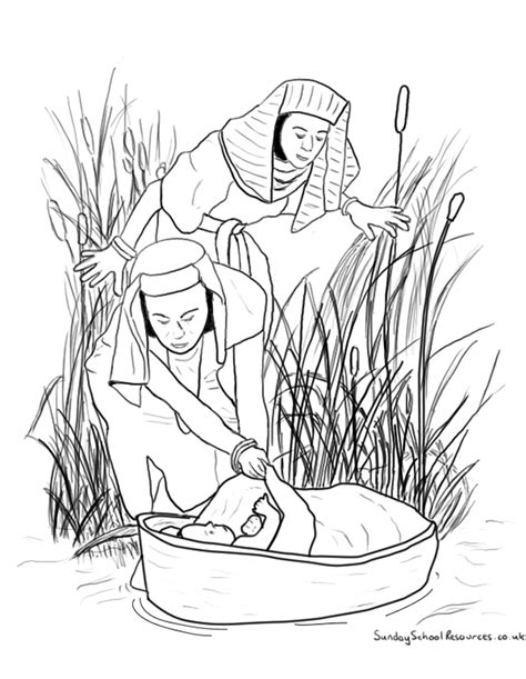 baby moses coloring page coloring home