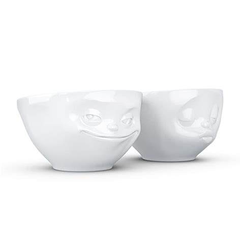 amazoncom tassen medium porcelain bowl set   grinning kissing face  oz white set