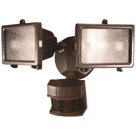 secure home  degree  head dual detection zone black halogen motion activated flood light