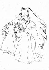 Inuyasha Kagome Kikyo Inu Yasha sketch template