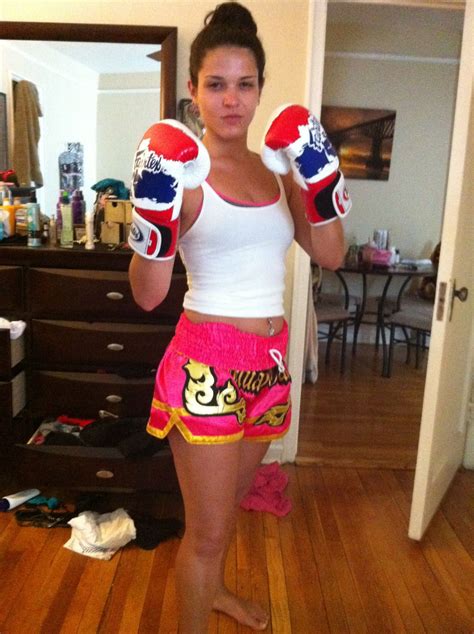 Kickboxing Girl Muay Thai Pink Shorts Fairtex Gloves