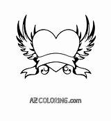 Coloring Pages Wings Hearts Coloringhome Comments Visit sketch template