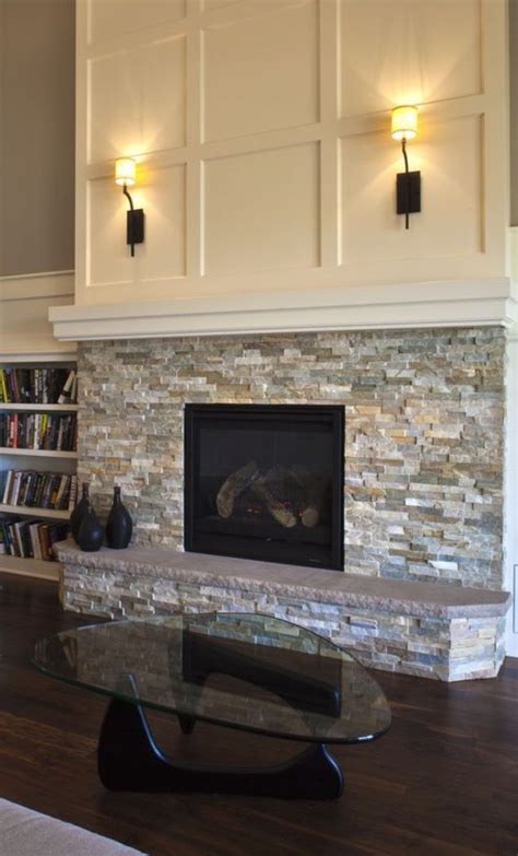 beachwalk ledger stones fireplace remodel dream house living room