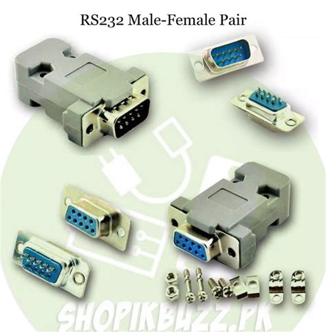 pack  rs serial port connectors pair db female male  socket shell plastic plug