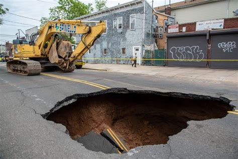 Massive Sinkhole Swallows Up Another Portion Of Jersey City Road