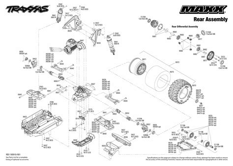 exploded view traxxas maxx  wd tqi rtr rear part astra