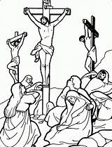 Coloring Pages Crucifixion Jesus Popular sketch template