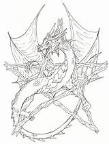 Coloring Pages Wiccan Dragon Adults Pentagram Adult Colouring Hobgoblin Printable Drawings Colorat Book Books Line Color Google Pagan Getdrawings Getcolorings sketch template