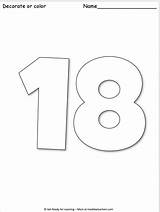 18 Number Coloring Giant sketch template