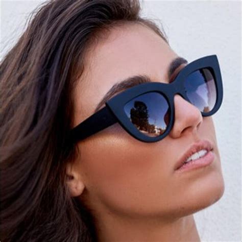 2018 new cat eye women sunglasses tinted color lens men vintage shaped