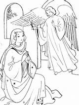 Mary Coloring Angel Jesus Pages Joseph Gabriel Birth Mother Color Preschool John Visits Bible Drawing Peter Sunday Story Coat Appears sketch template