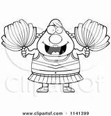 Cheerleader Chubby Clipart Cartoon Thoman Cory Outlined Coloring Vector 2021 sketch template