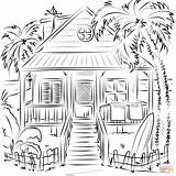 Coloring Beach House Pages Printable Drawing Categories Supercoloring sketch template