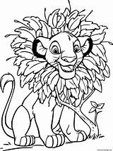 Mane Coloring Simba Leaves Using His Pages Printable sketch template