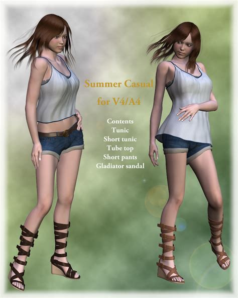 Summer Casual For V4 A4 3d Figure Assets Kobamax