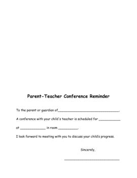 parent teacher conference notice letter  parents   lane