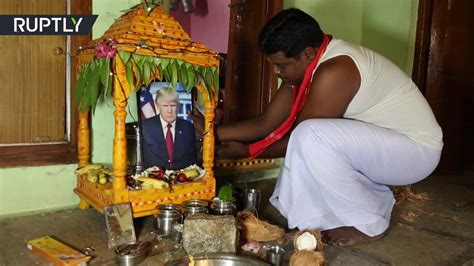 trump worshipped as god by an indian village resident youtube