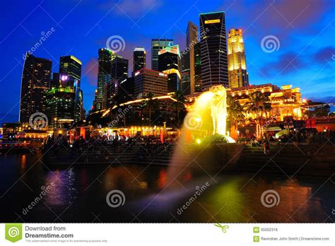 singapore city centre editorial stock photo image  night