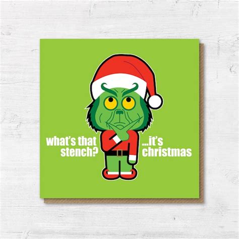 grinch christmas card funny christmas cards  grinch etsy