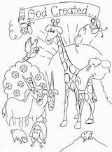 Coloring Pages Creation Bible Story Preschoolers Popular sketch template