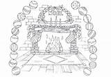 Fireplace Gingerbread sketch template