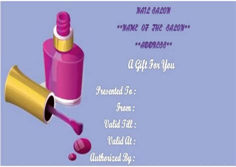 nail salon gift certificates template gift certificate template