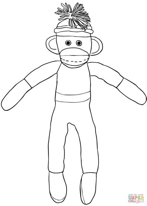 christmas sock monkey coloring page  printable coloring pages