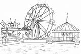 Wheel Ferris Coloring Downloadable sketch template