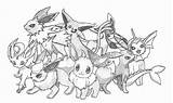 Eevee Evolutions Sylveon Colouring Eeveelutions Ryu Pokémon Pikachu sketch template