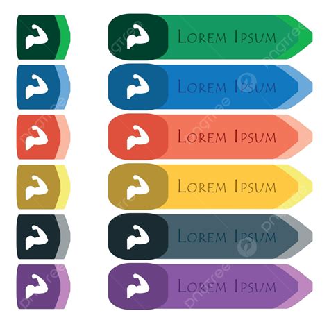 colorful biceps icon set  small modules arm bicep flat vector arm