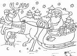 Sleigh Coloring Santa Reindeer Pages Flying Printable His Getcolorings Getdrawings Colorin Print Color Colorings sketch template