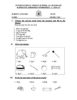 ukg english question paper  form fill   sign printable