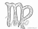 Virgo Coloring Pages Zodiac Printable Signs Adult Print Doodle Alley Color Dream Gemini Tattoo Drawings Dreamcatcher Catcher Getcolorings Drawing Name sketch template