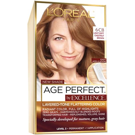 loreal paris age perfect permanent hair color cb light soft chestnut brown  kit walmartcom