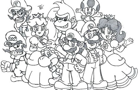 super mario characters coloring pages  getcoloringscom