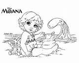 Moana Coloring Pages Baby Printable Print Size sketch template