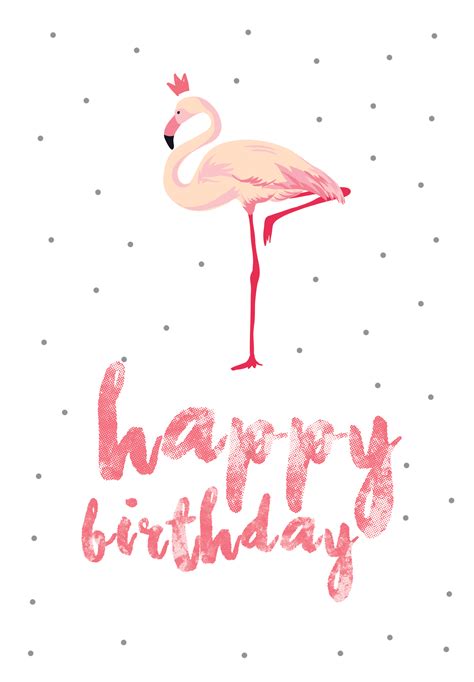 flamingo birthday  printable birthday card gree tarjetas de