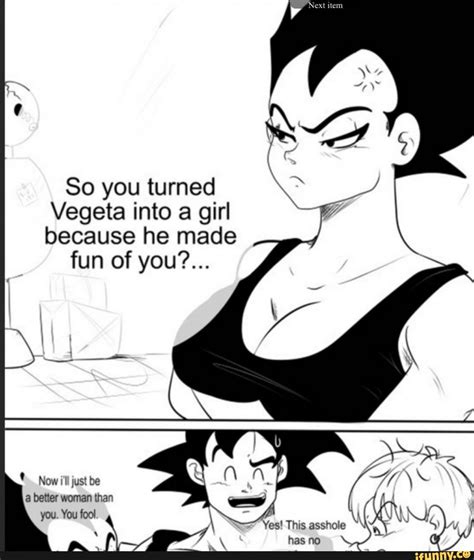 So You Turned Vegeta Into A Girl Because He Made Fun Of You