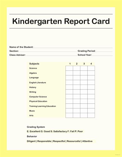 homeschool report card template word unique homeschool report card