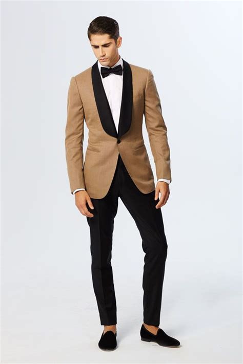 2017 Latest Coat Pant Designs Gold Shawl Lapel Slim Fit Men Suit 2