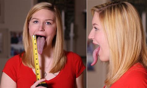 World S Longest Tongue Can Lick Adrianne Lewis Nose Chin