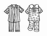 Coloring Pajamas Coloringcrew sketch template
