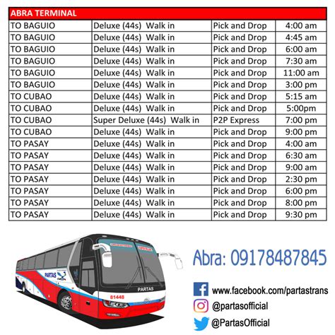 partas bus abra  cubao partas  booking partas bus terminal schedule fare cubao