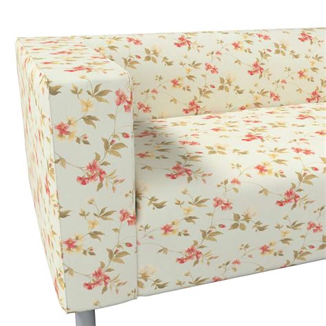 klippan  seater sofa cover large red yellow   white flowers light blue background