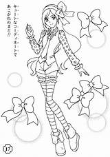 Coloring Girls Pages Colouring Anime Pretty sketch template
