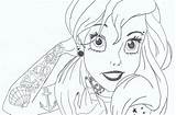 Punk Ariel Disney Deviantart Pages Coloring Princesses Template sketch template