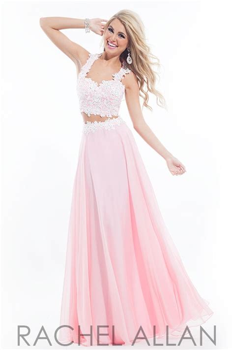 piece gown  floral design  bodice   fulll chiffon skirt rachel allen prom dress